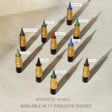 SoulTree Ayurvedic Kajal | Pure Black 011 | Black Shade | Enriched with 100% Organic Ghee, Almond Oil & Camphor | Soothe, Cool & Nourish Eyes | Soothes, Cools, and Nourishes Eyes with Gentle Care 3gm